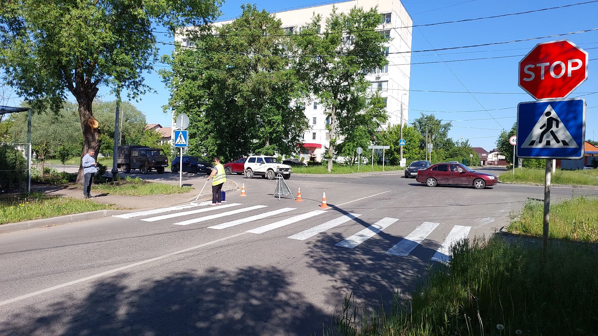 дороги, серпухов, дорожная разметка, пешеходный переход, пешеходная зебра, добродел,