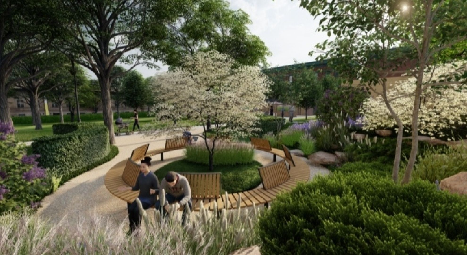 Благоустройство, озеленение, сквер Бугрова, Ногинск, Богородский городской округ