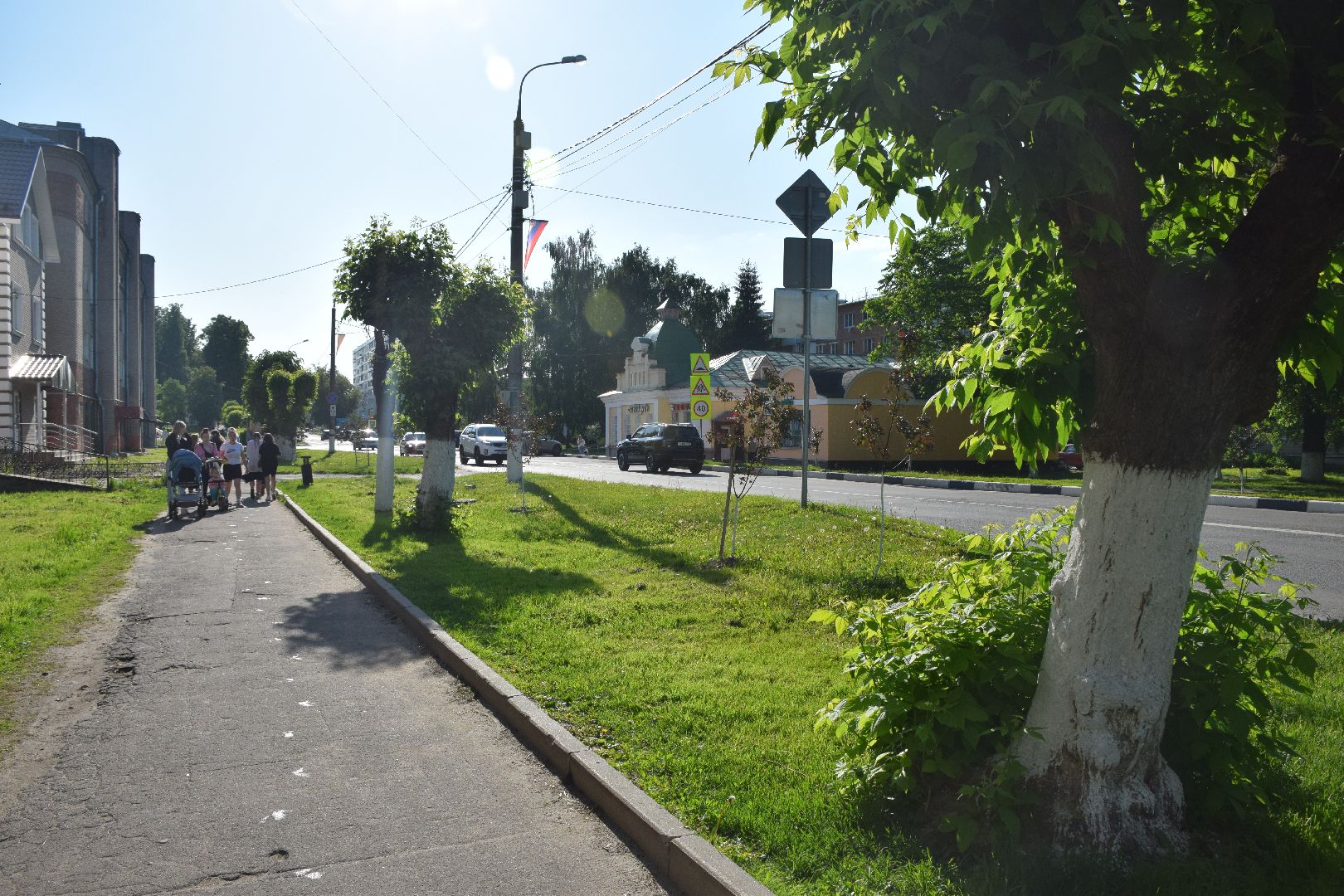 Павловский Посад, городской округ Павловский Посад, покос травы, клумба, благоустройство
