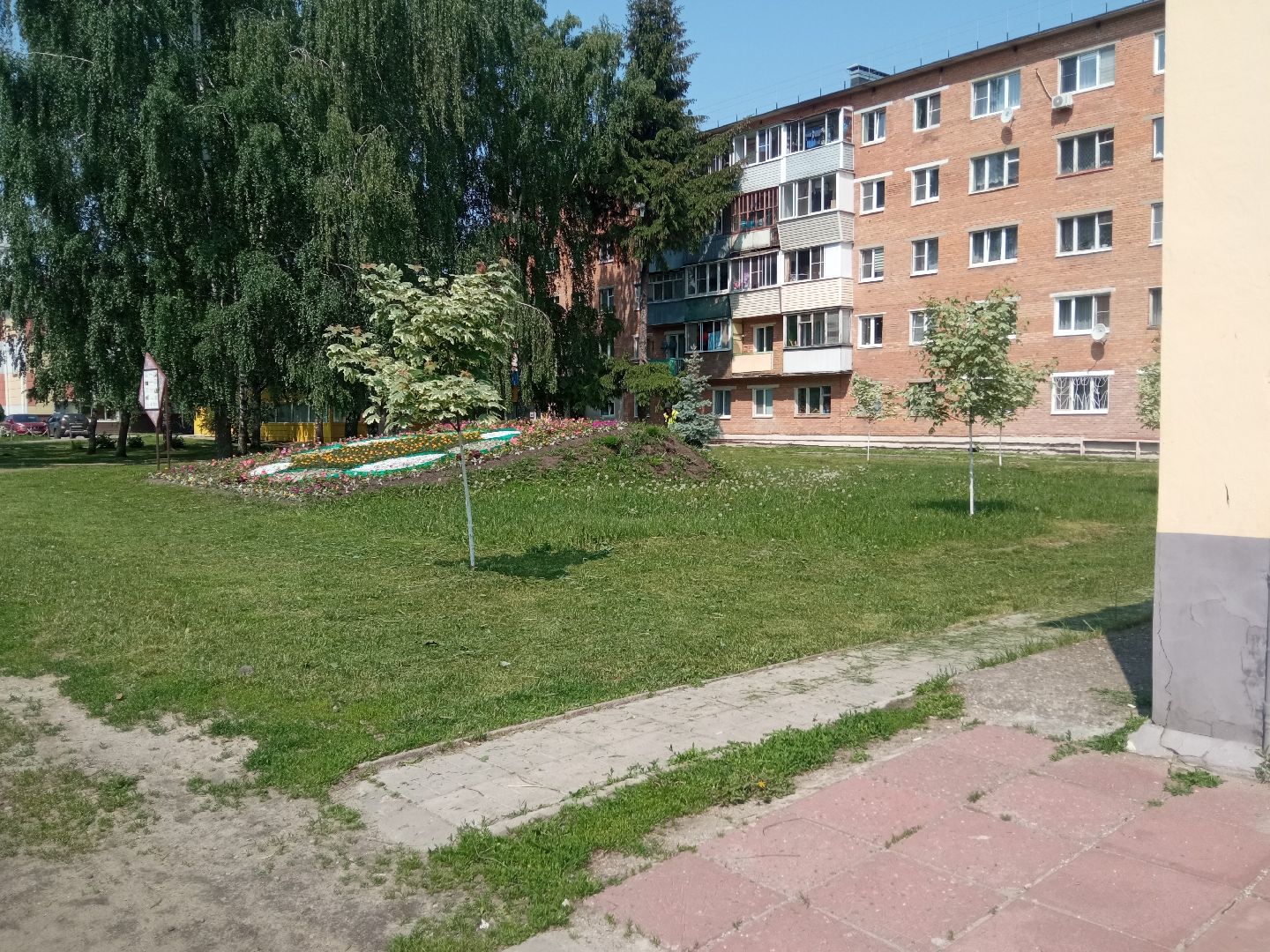 Павловский Посад, городской округ Павловский Посад, покос травы, клумба, благоустройство