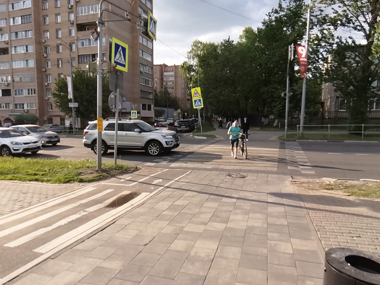 Балашиха, предупреждающие таблички, велосипед, самокат, велодорожки, велопешеходный маршрут