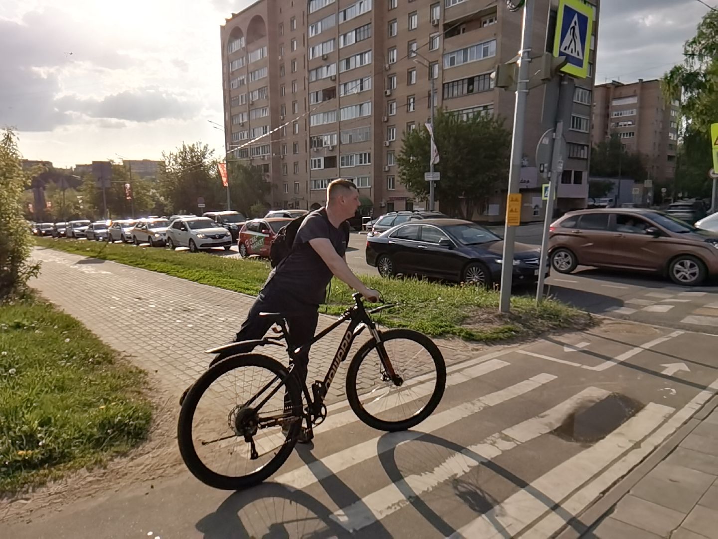 Балашиха, предупреждающие таблички, велосипед, самокат, велодорожки, велопешеходный маршрут