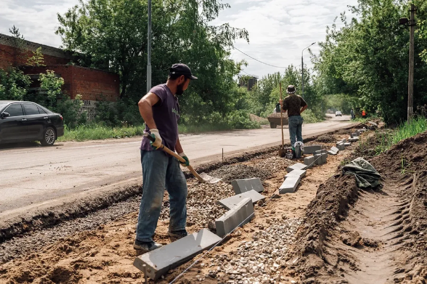 Тротуар, благоустройство, дорога, Щёлково