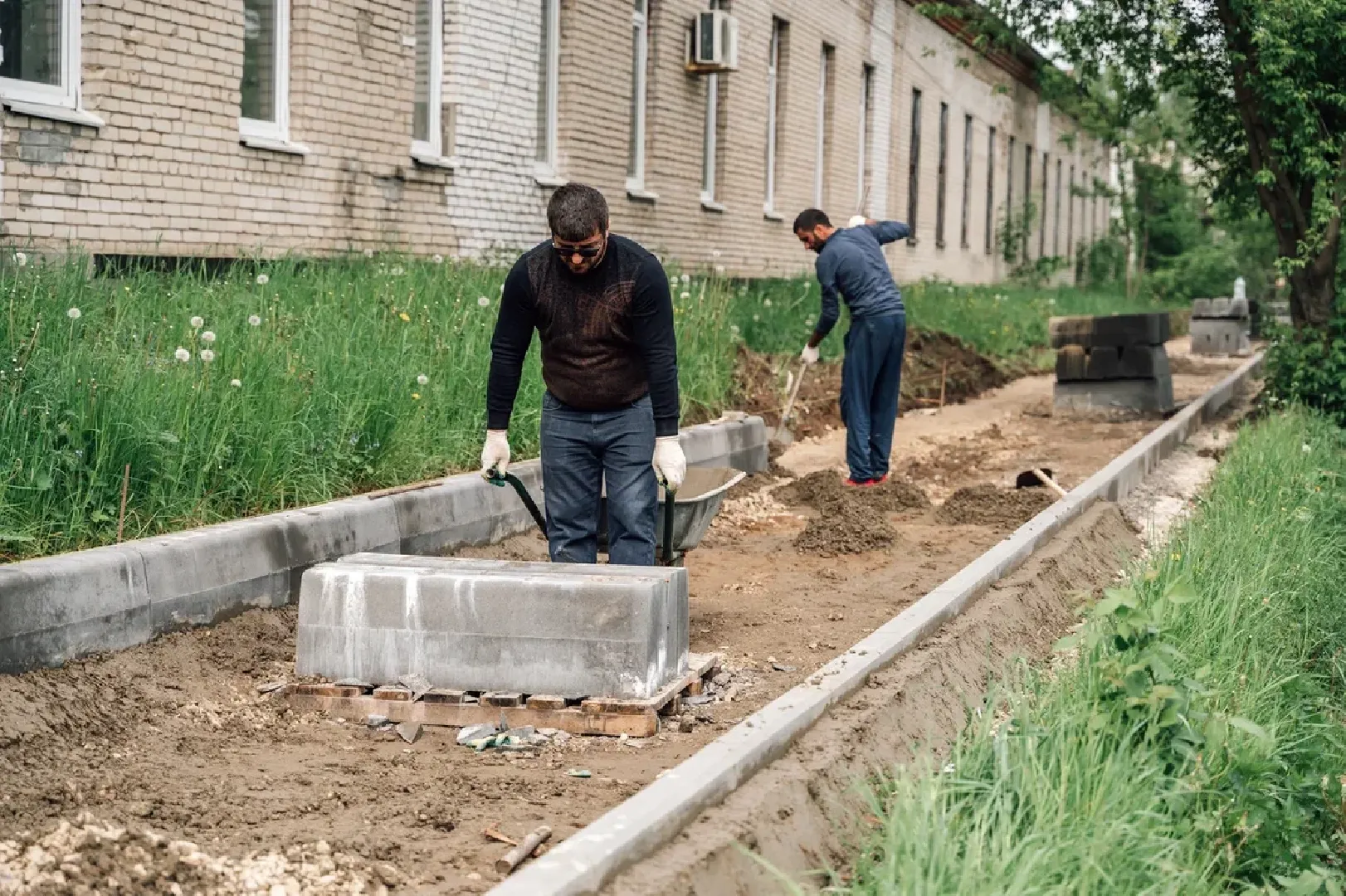 Тротуар, благоустройство, дорога, Щёлково