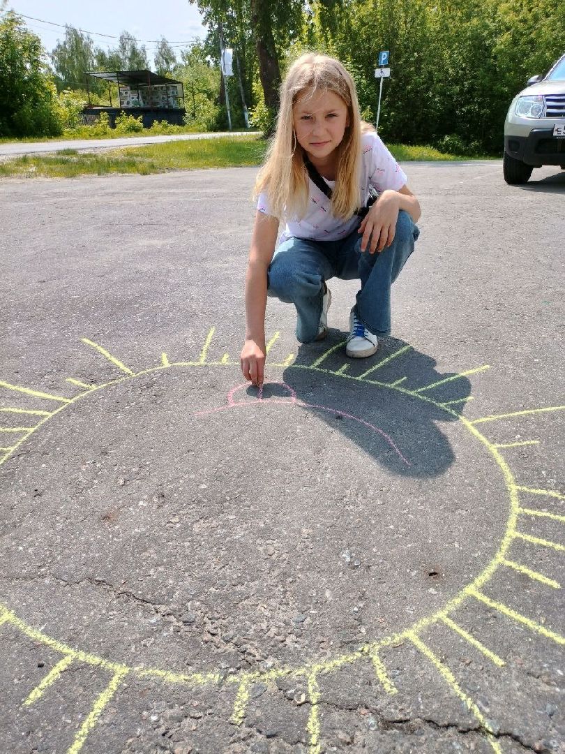 Шатура, Керва, ДК, рисунке на асфальте, Защита Детей