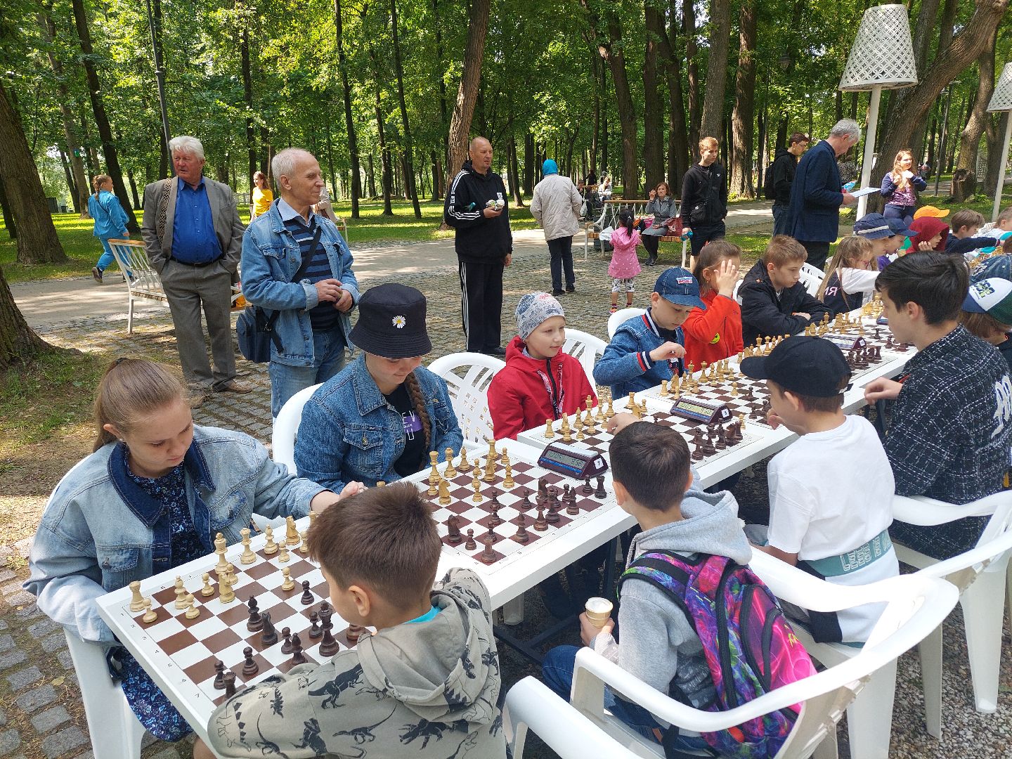 шахматный турнир, парк Кривякино, дети