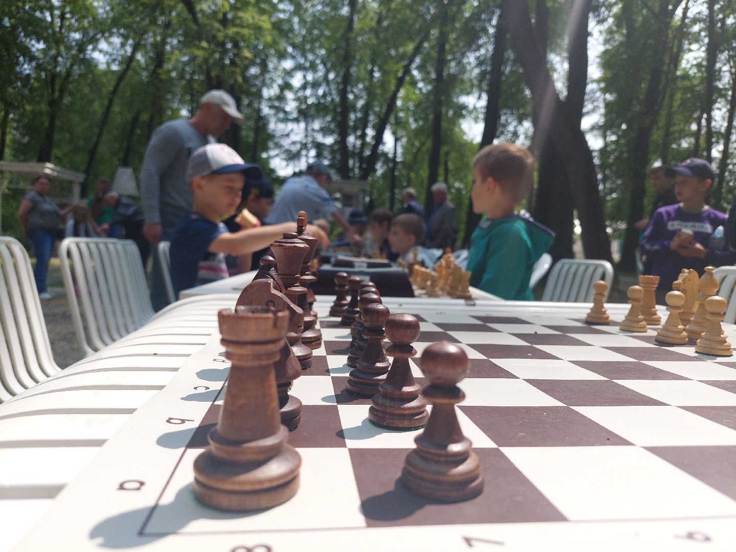 шахматный турнир, парк Кривякино, дети