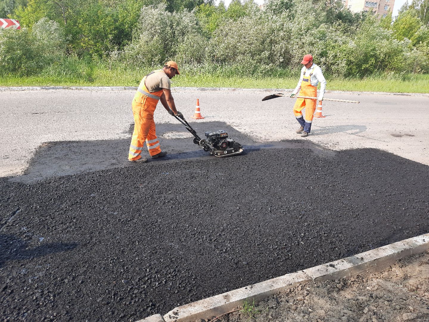 Шатура, заделали яму, Строителей 4