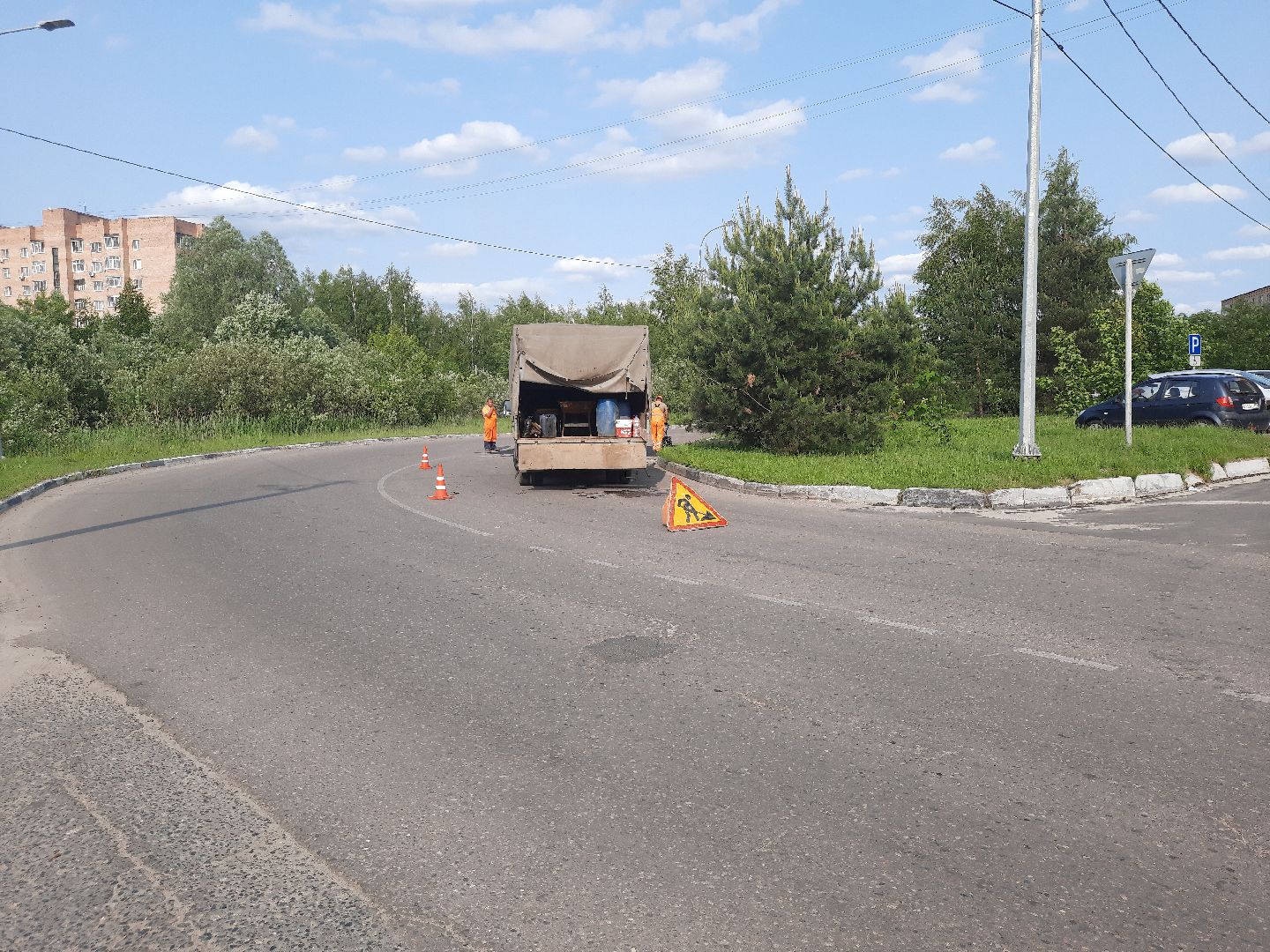 Шатура, заделали яму, Строителей 4