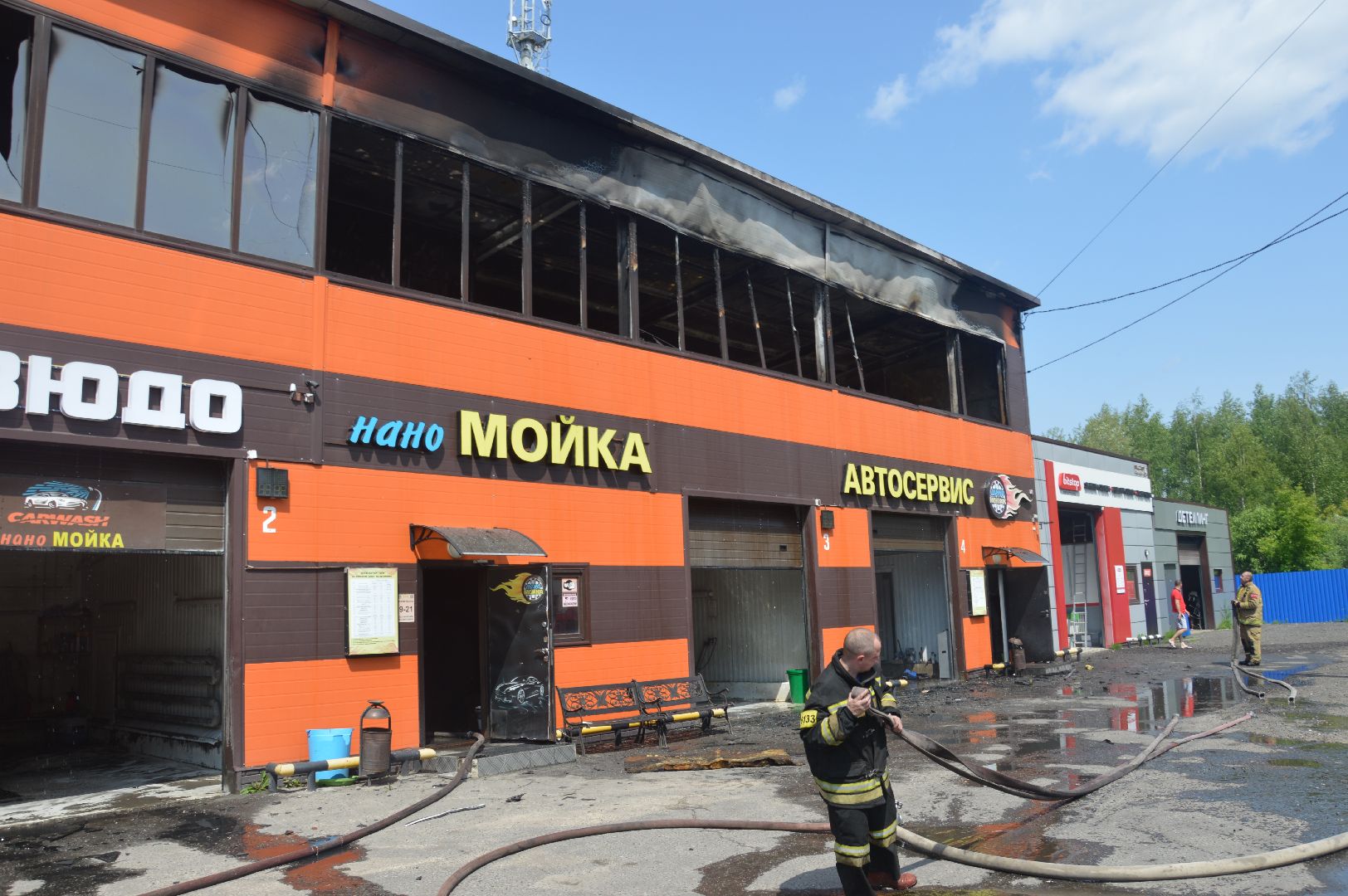 Шатура, ЧП, пожар, сгорел автосервис.
