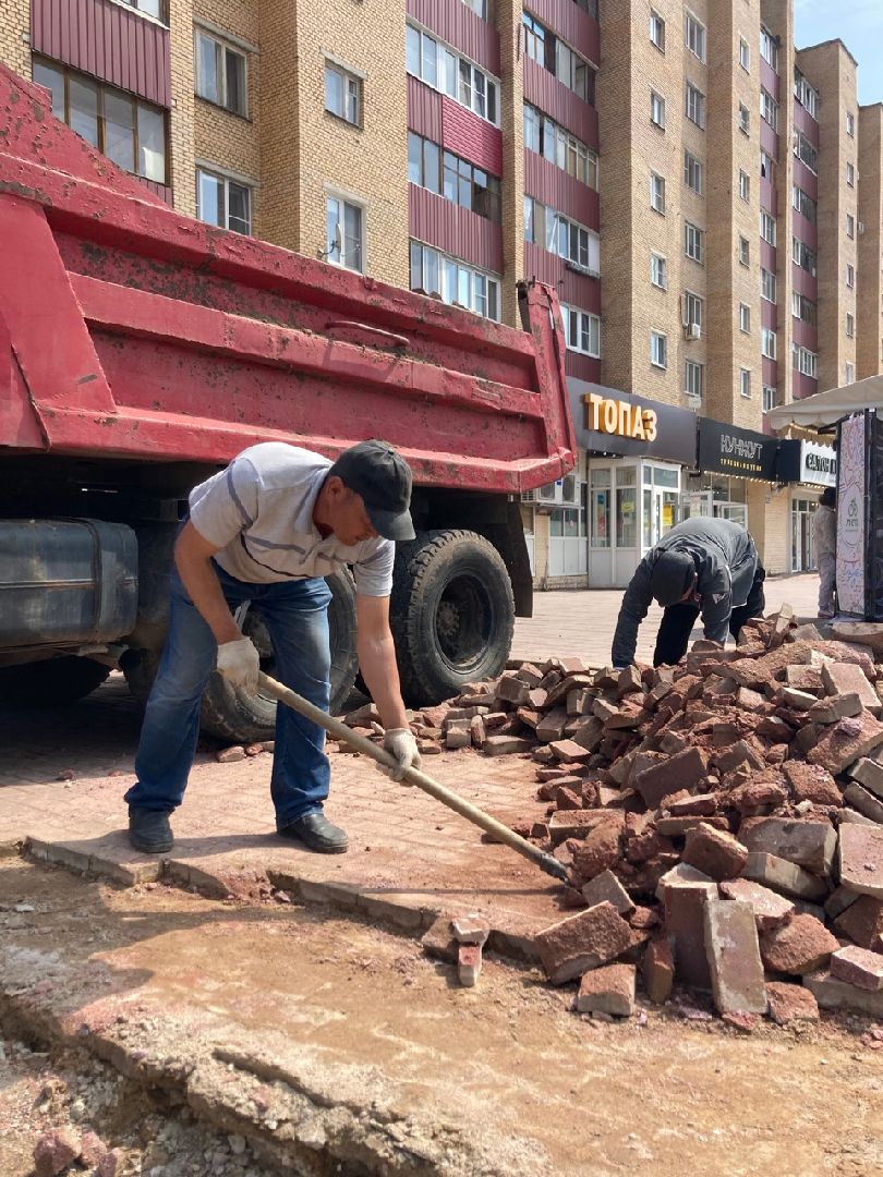 Солнечногорск, благоустройство, улица Дзержинского, Бастилия, замена плитки