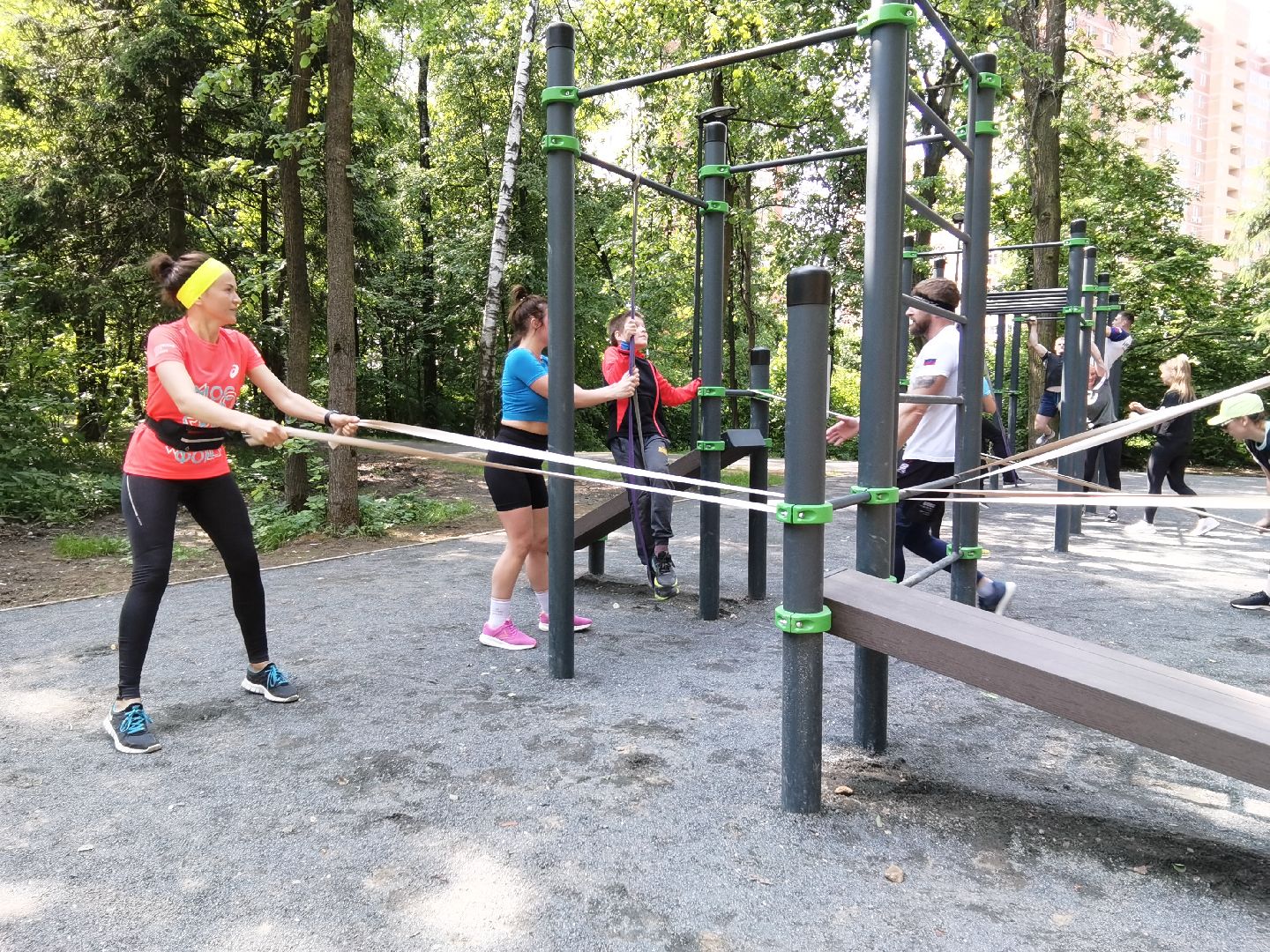 Балашиха, Ольгинский лесопарк, микрорайон Новое Павлино, Троянцы, спорт, патриотизм, пробежки, йога, тренировки в Ольгинском лесопарке