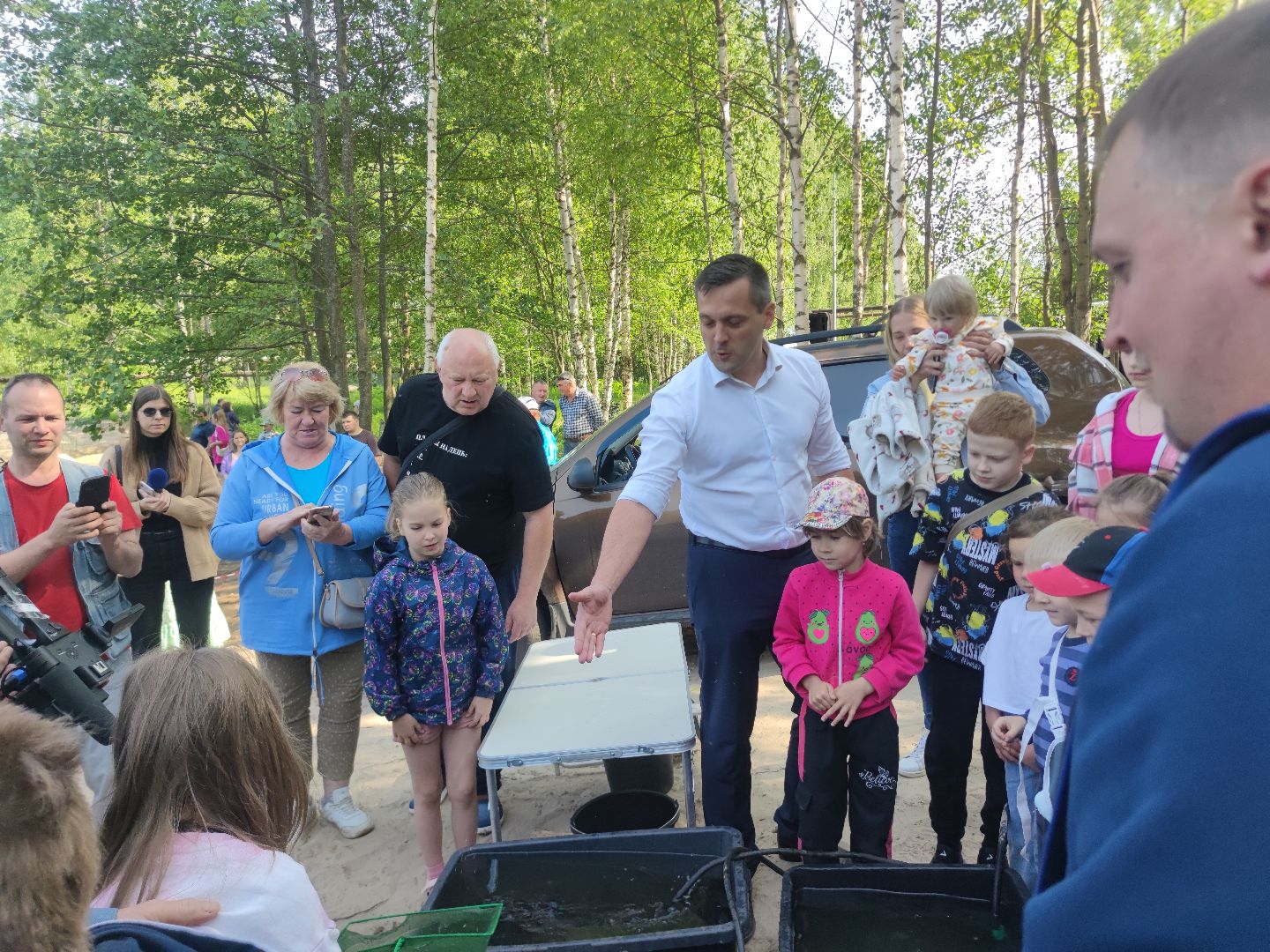 Губернаторская программа, зарыбление пруда, экологическая акция, Дубна