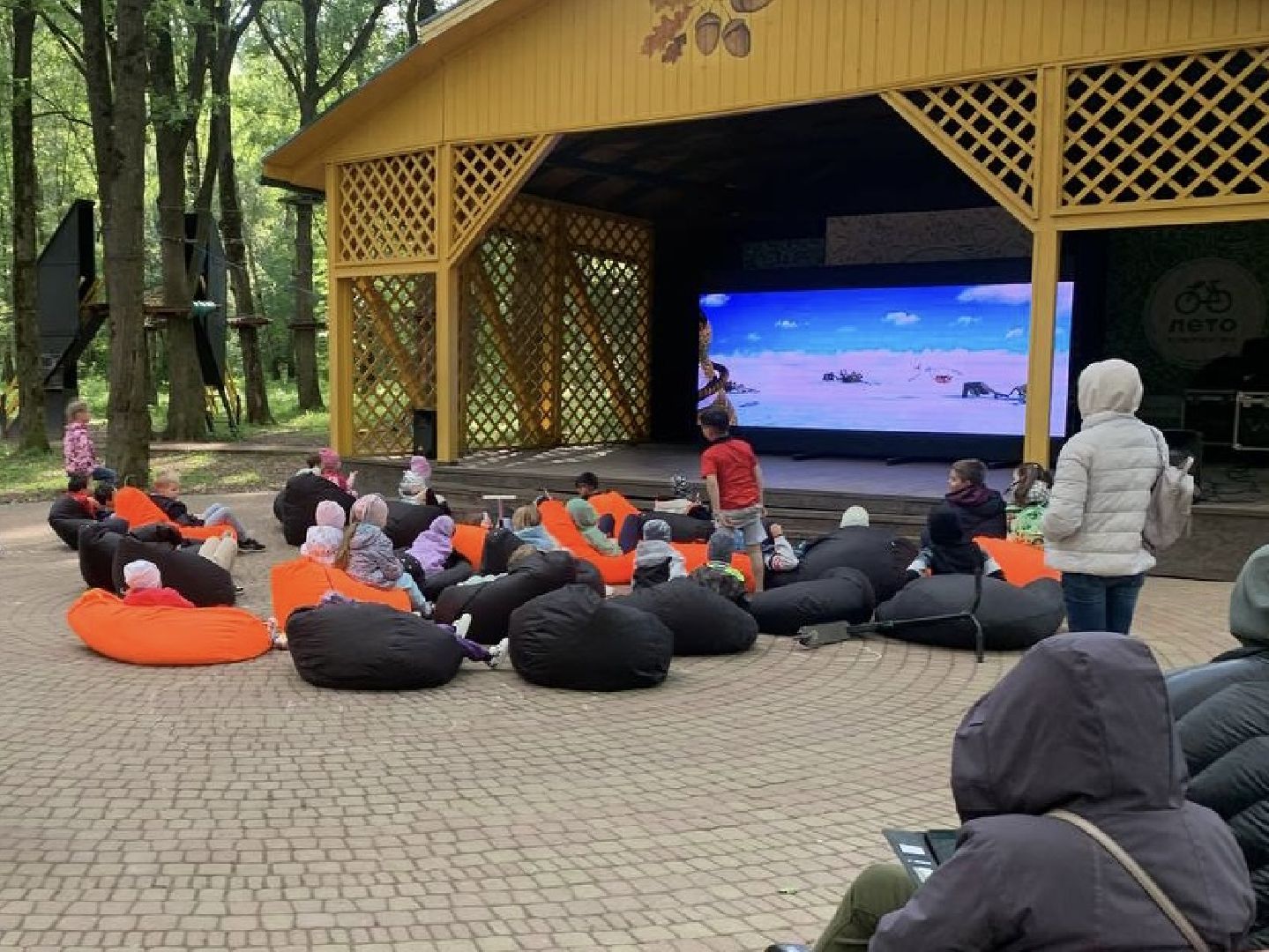 Химки, парк, культура, летний кинотеатр, кинопоказ, дети