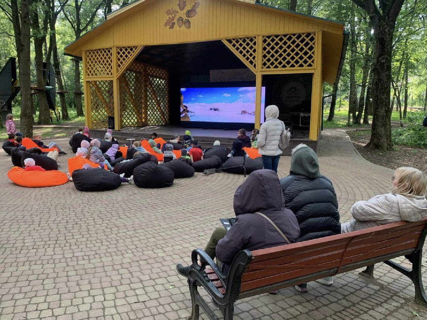Химки, парк, культура, летний кинотеатр, кинопоказ, дети