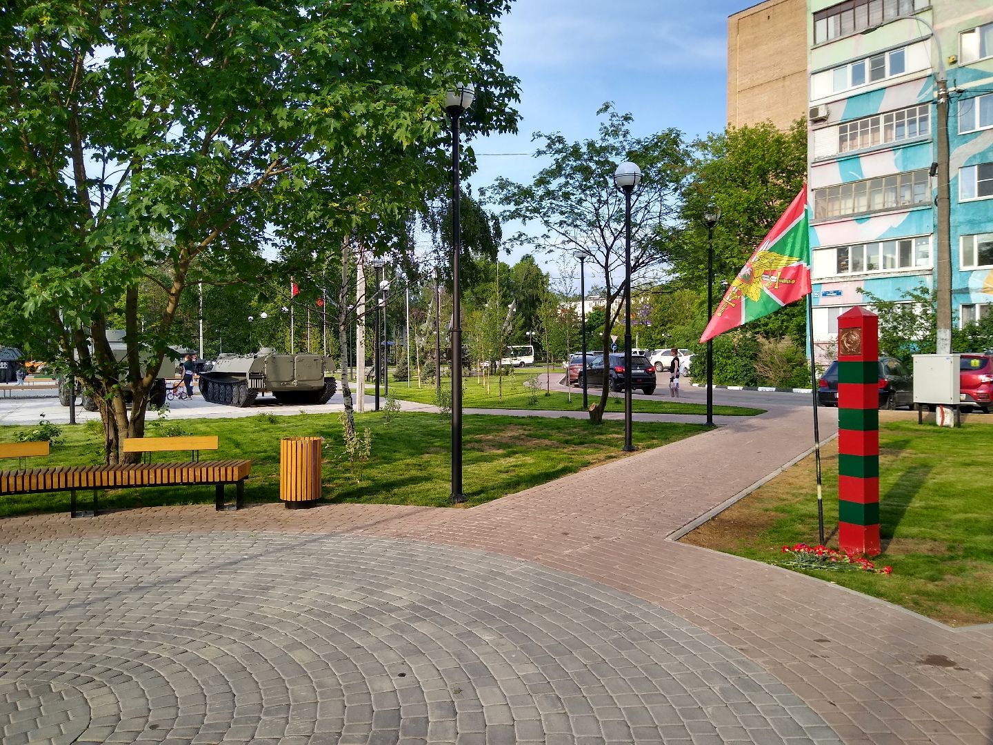 Раменское, благоустройство, музей боевой техники, пограничный столб