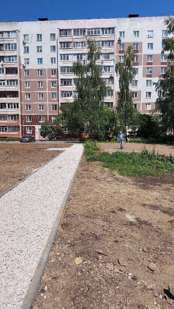 двор, благоустройство, серпухов, юбилейная, дорожки, строительство,