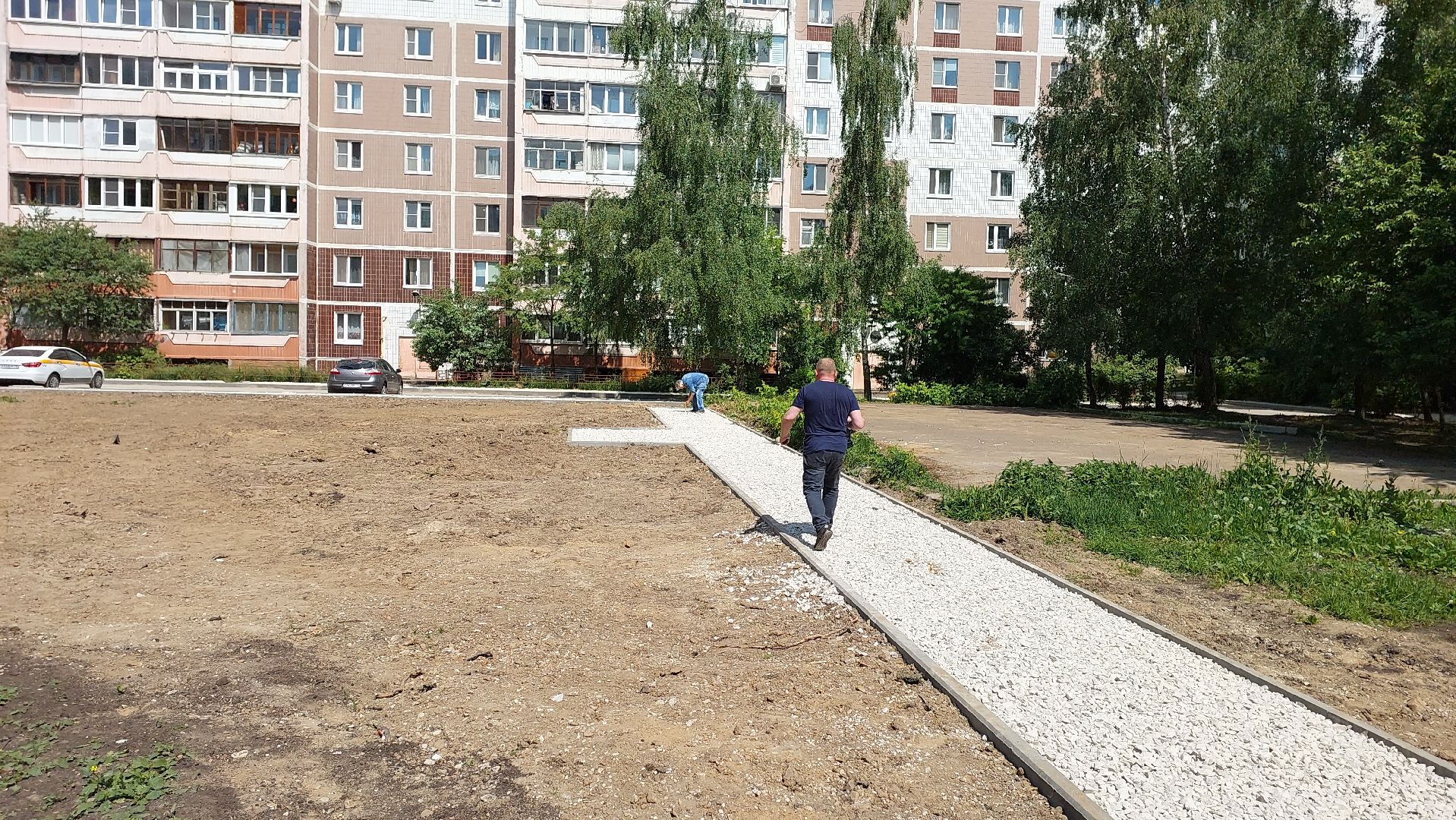 двор, благоустройство, серпухов, юбилейная, дорожки, строительство,