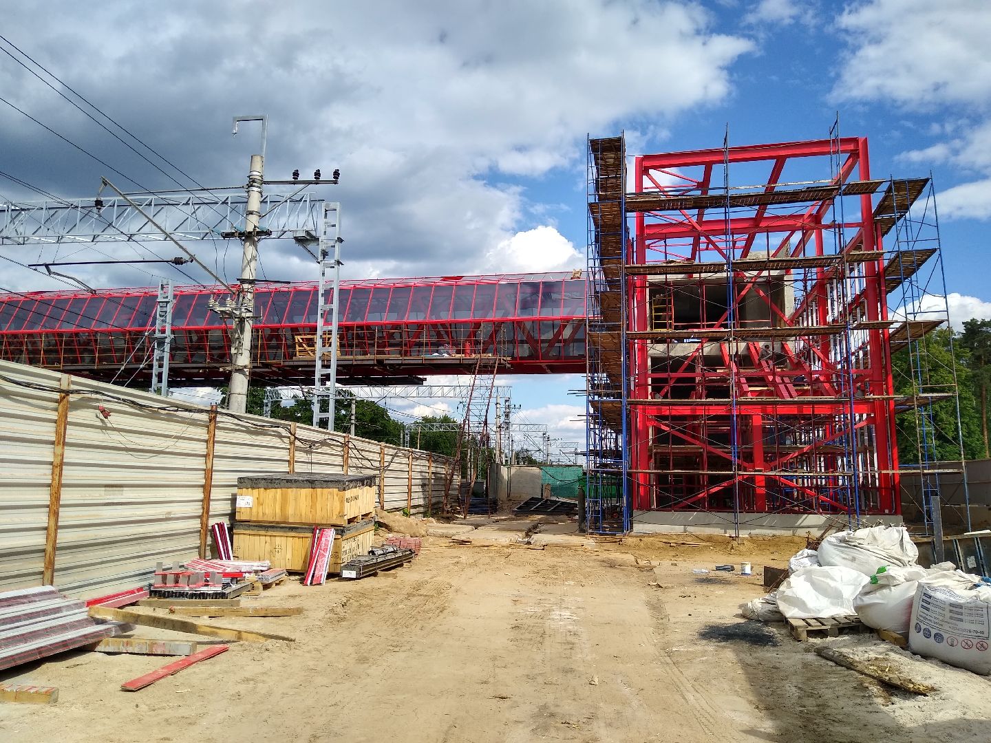 Раменское, транспорт, мост в Удельной, остекление пролётного сооружения