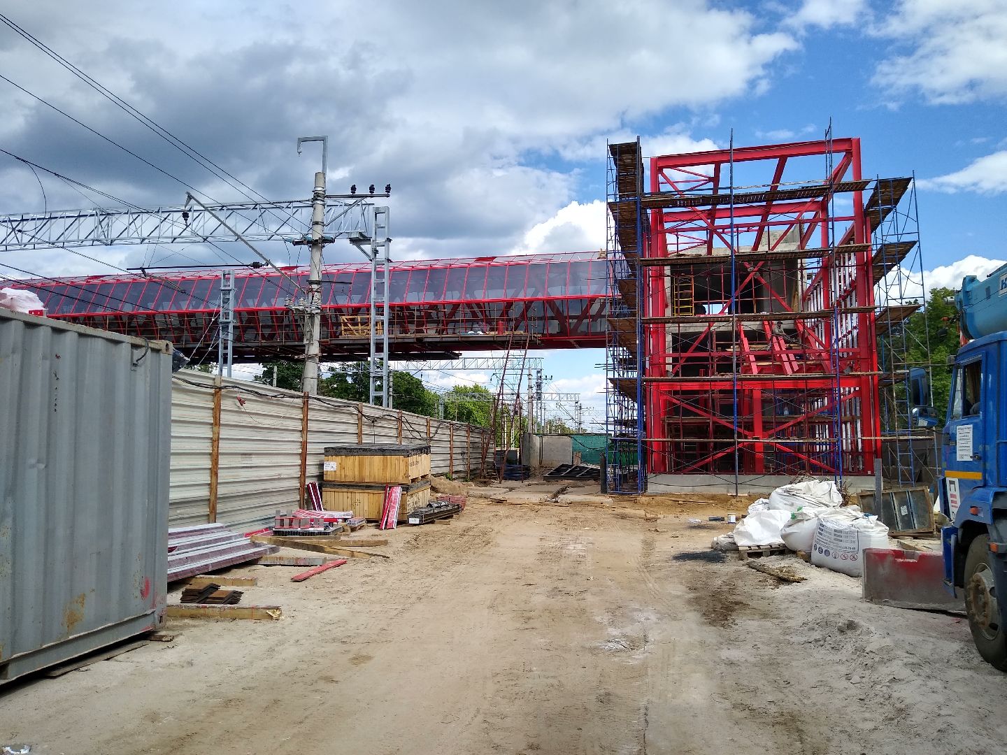 Раменское, транспорт, мост в Удельной, остекление пролётного сооружения