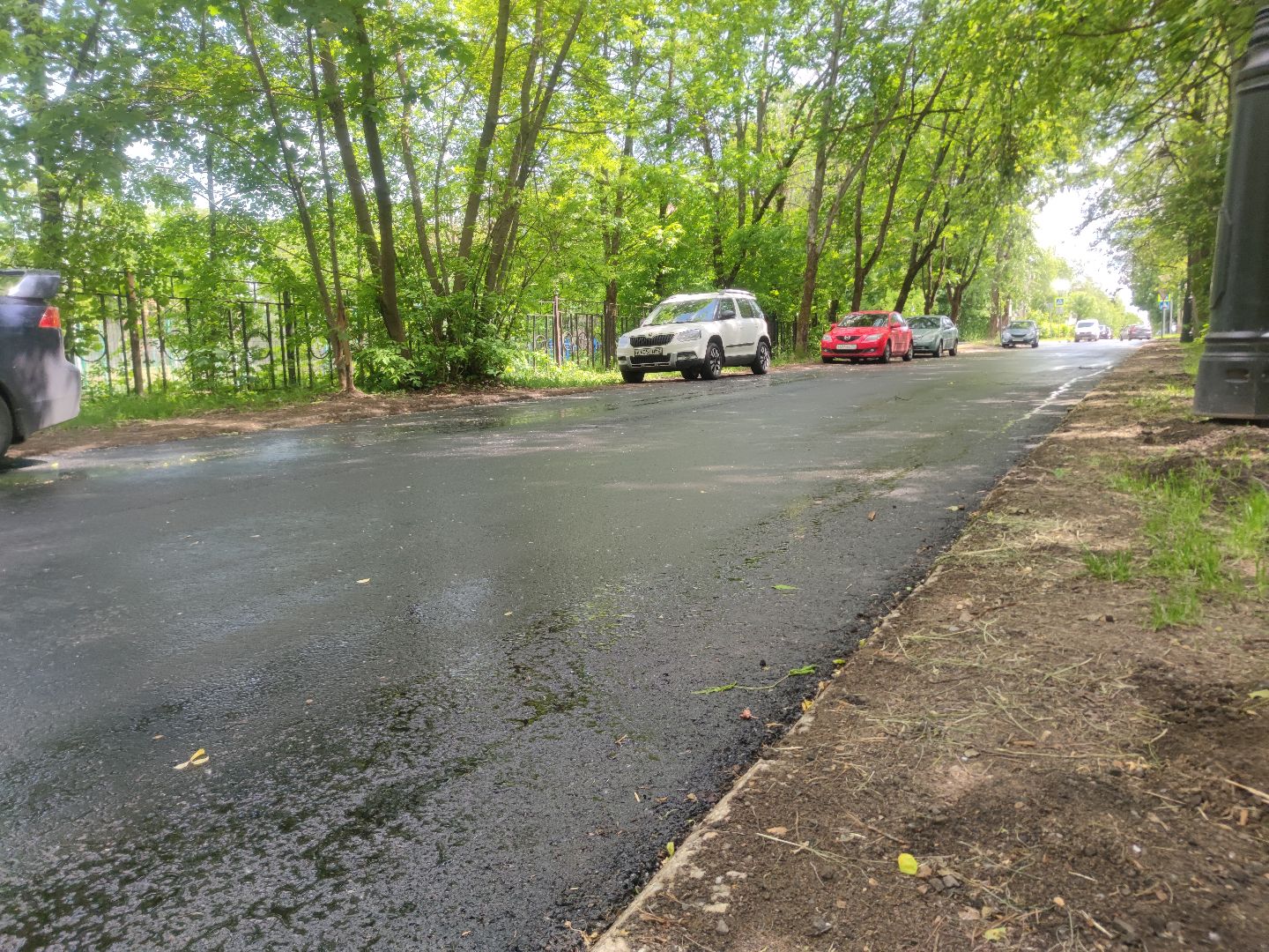 Плановый ремонт дорог, новый асфальт, Дубна