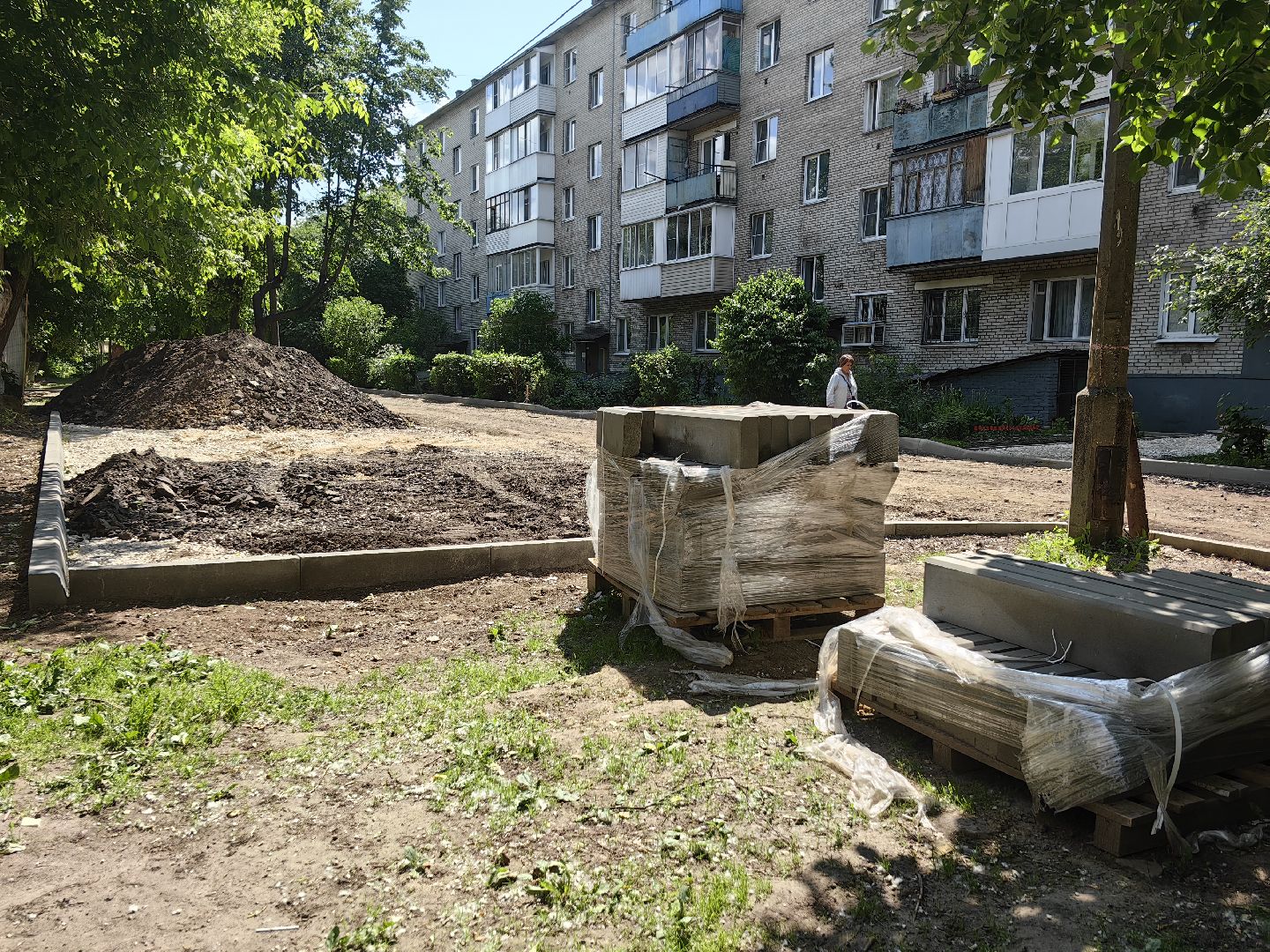 Асфальт, дорога, щебень, укладка