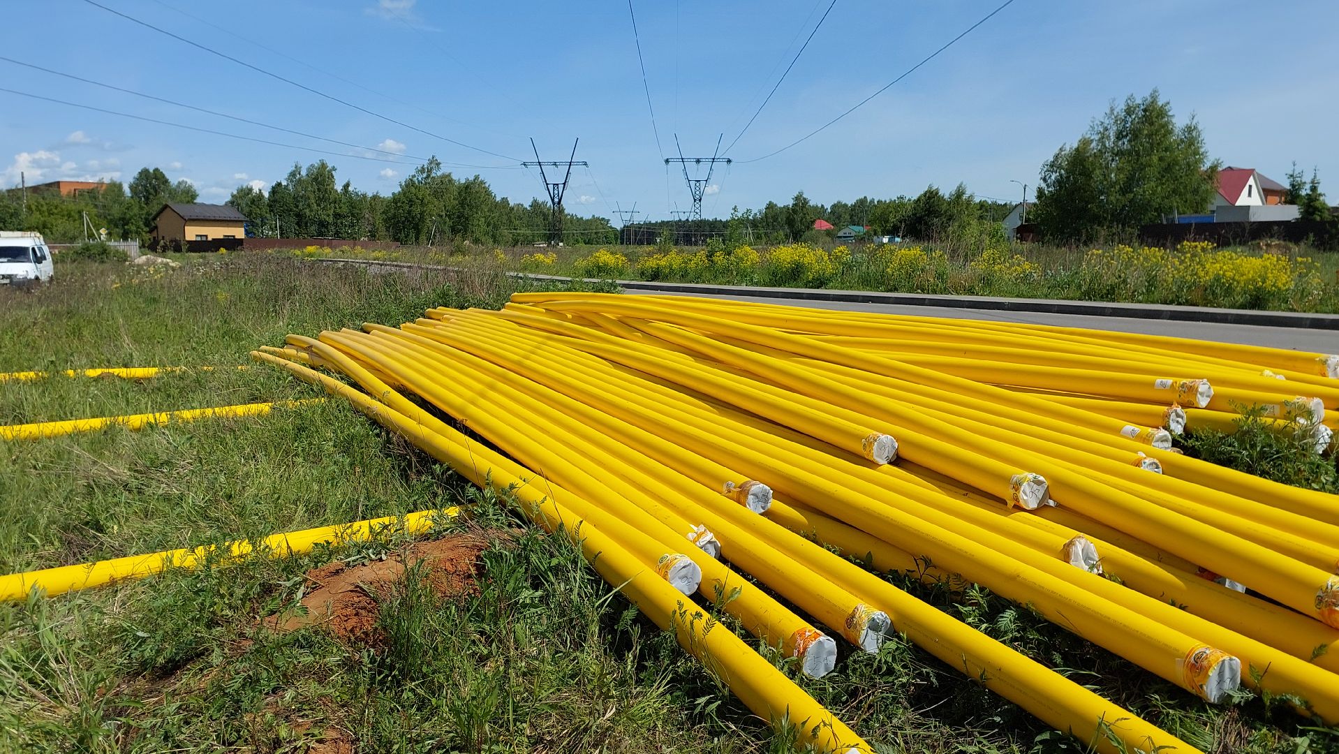 серпухов, деревня московка, газ, газопровод, прокладка газопровода, трубы,
