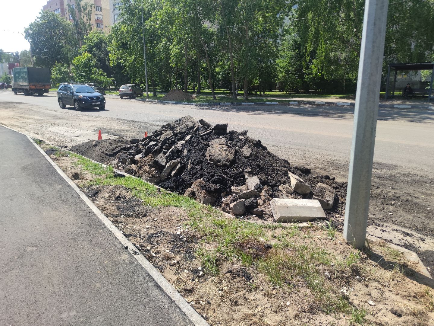 Асфальт, тротуар, ремонт дорог, Дубна