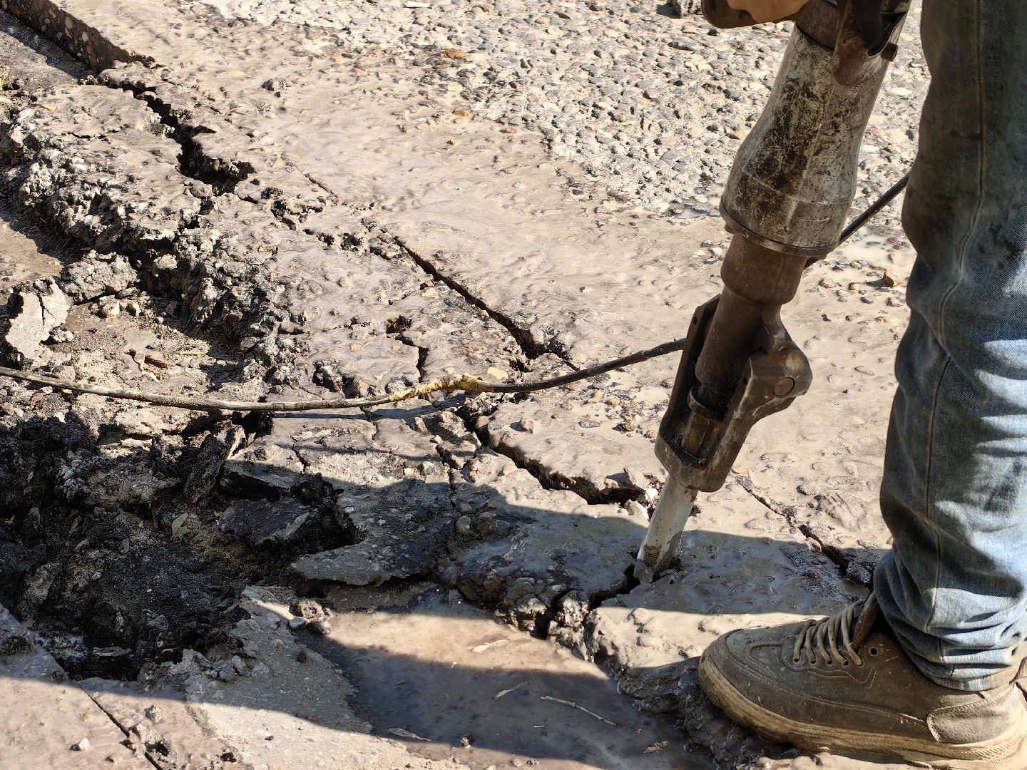 Ремонт, яма, асфальт, дорога