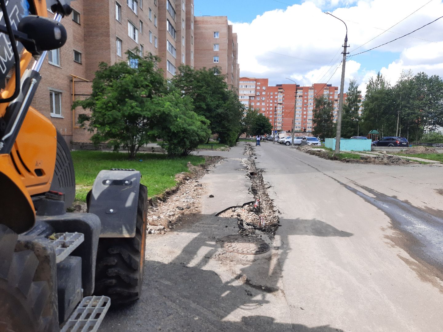 ремонт двора, тротуар, Шатура