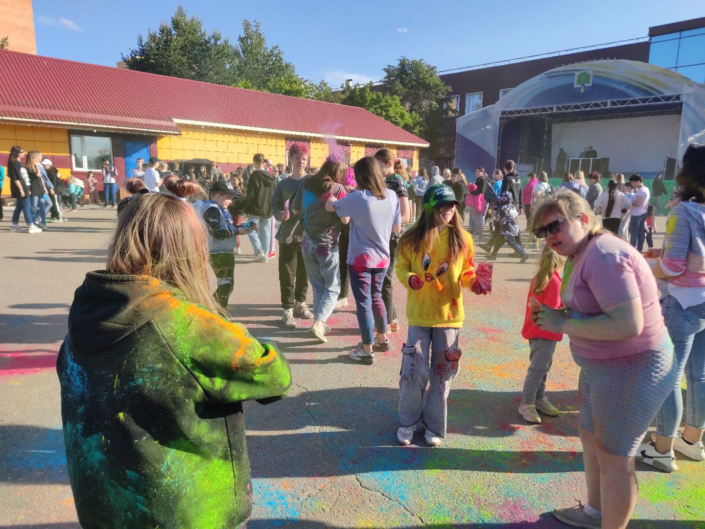 Фестиваль красок, парк, Дубна