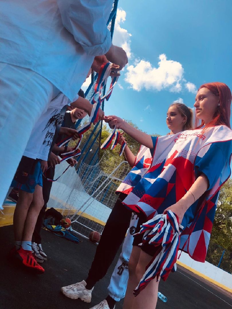 Домодедово, День России, Российский триколор, акция, ленточка