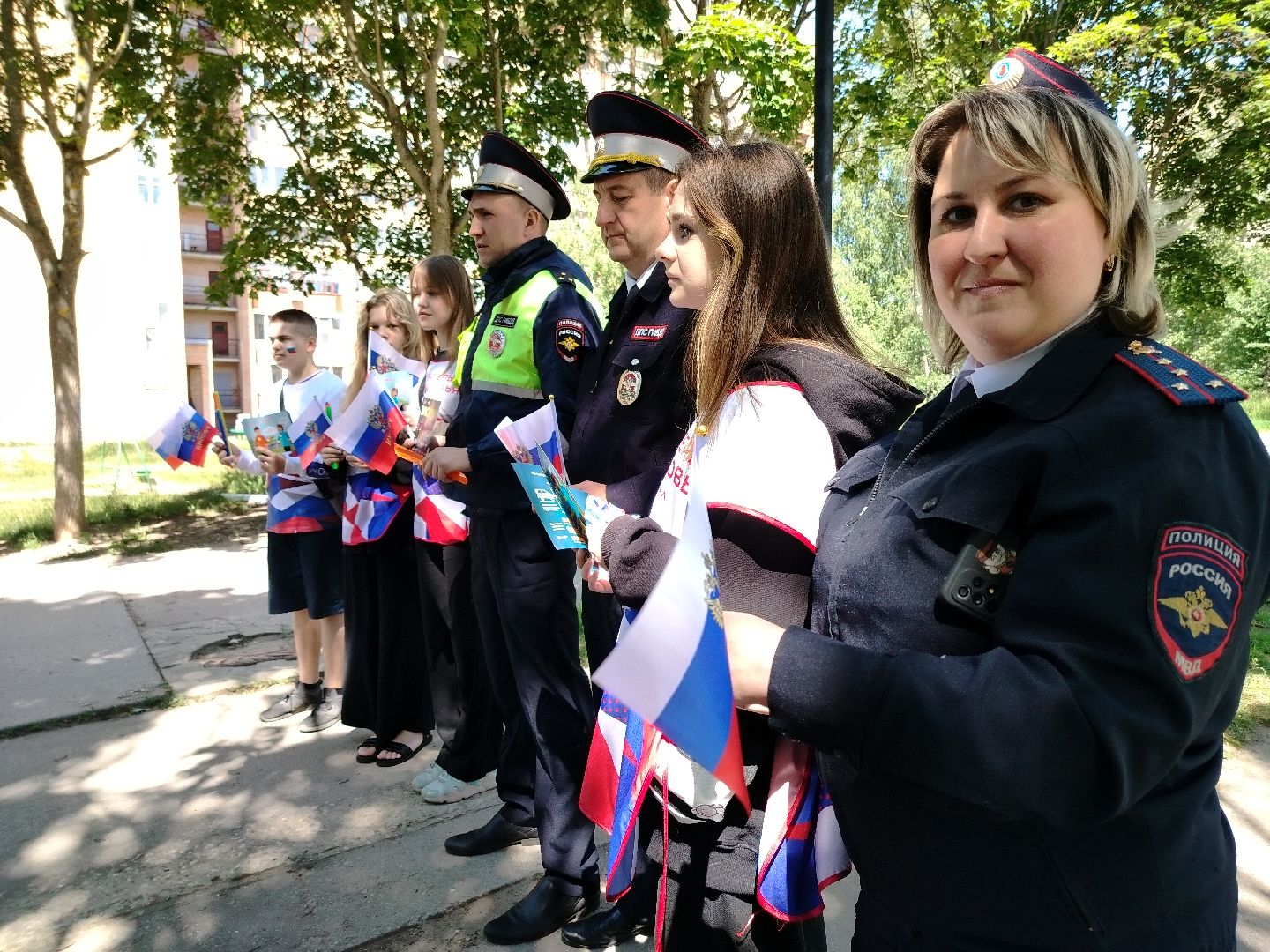 Протвино, Госавтоинспекция, праздник, триколор, День России