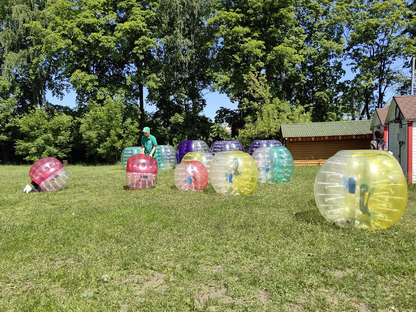 Бампербол, шары, дети, праздник, парк