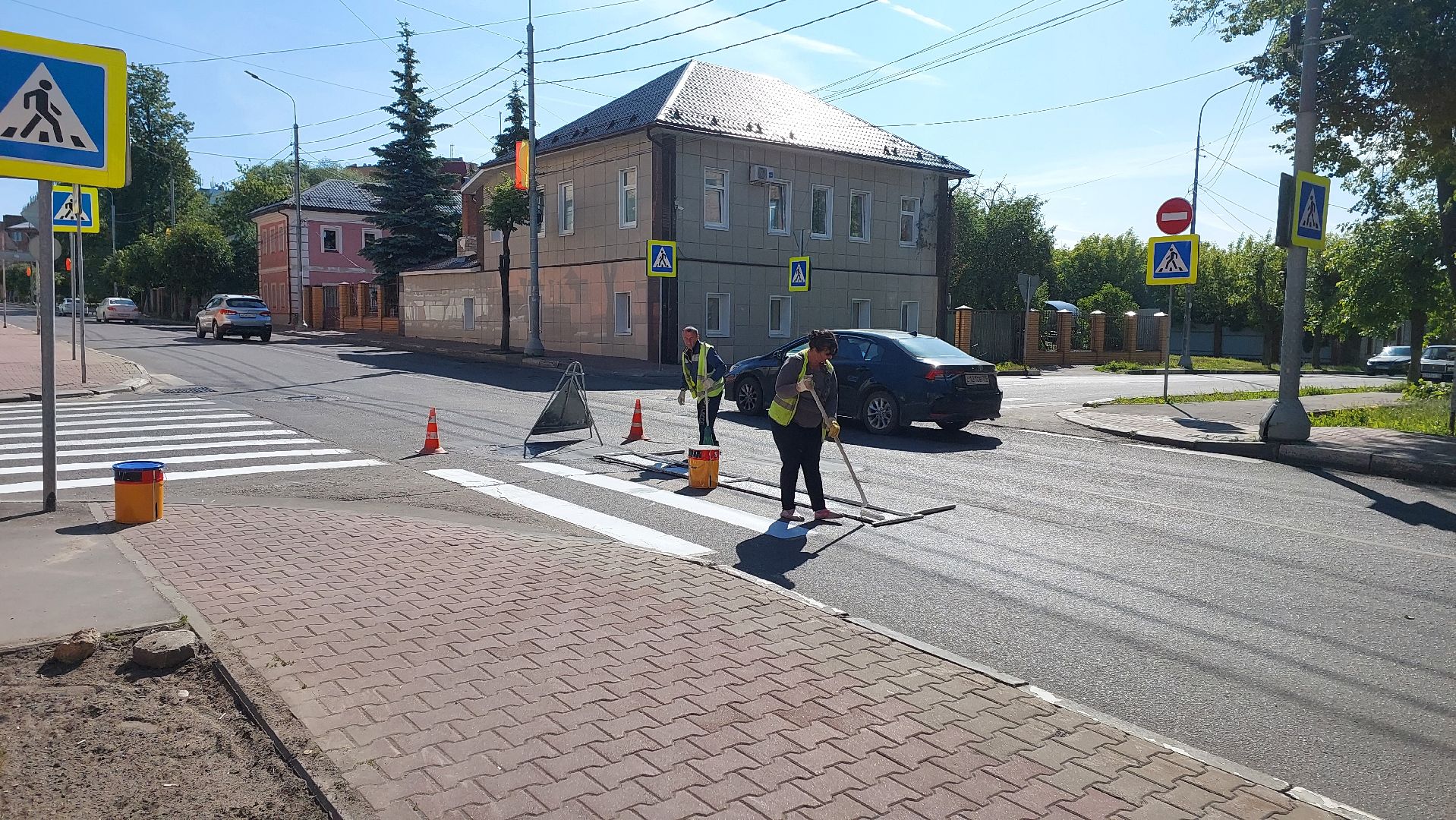 дорожная разметка, серпухов, зебра, ГИБДД, комбинат благоустройства, пешеходный переход, дороги,