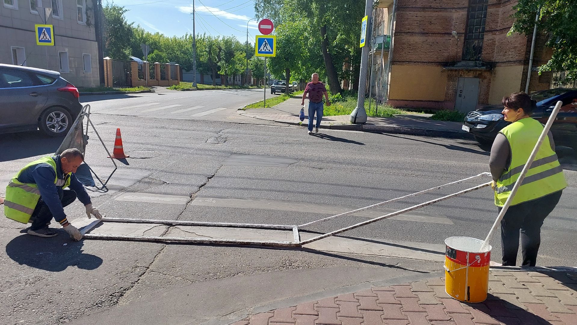 дорожная разметка, серпухов, зебра, ГИБДД, комбинат благоустройства, пешеходный переход, дороги,