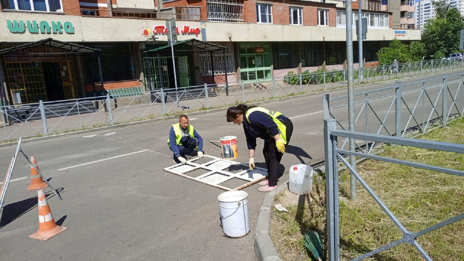 дорожная разметка, серпухов, зебра, ГИБДД, комбинат благоустройства, пешеходный переход, дороги,