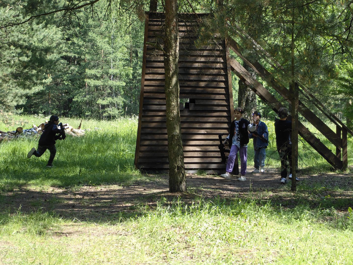 Лазертаг, игра, летний лагерь, команда