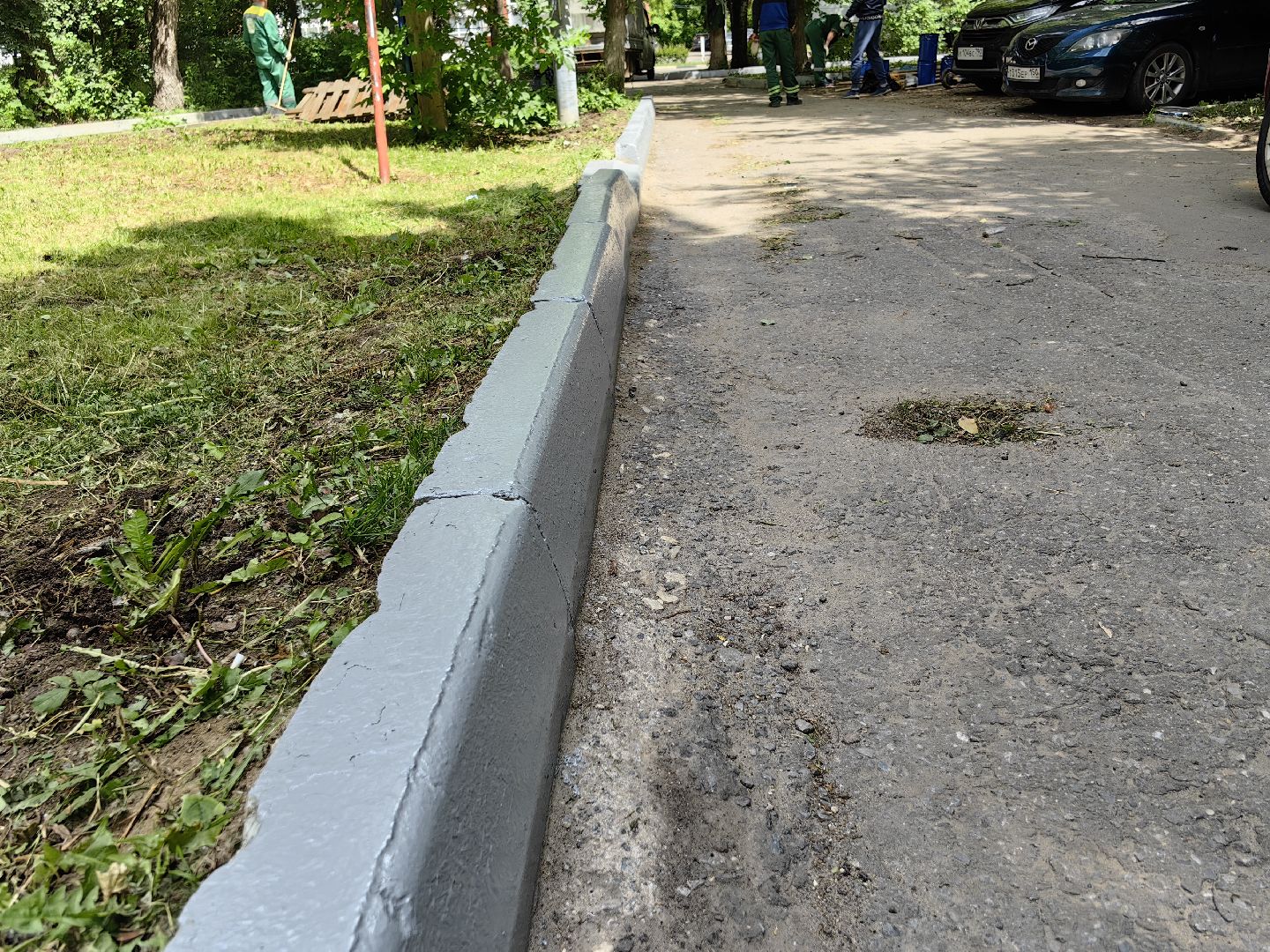 Бордюр, покраска, благоустройство