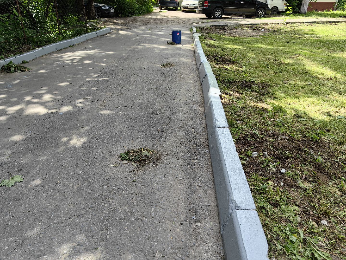 Бордюр, покраска, благоустройство