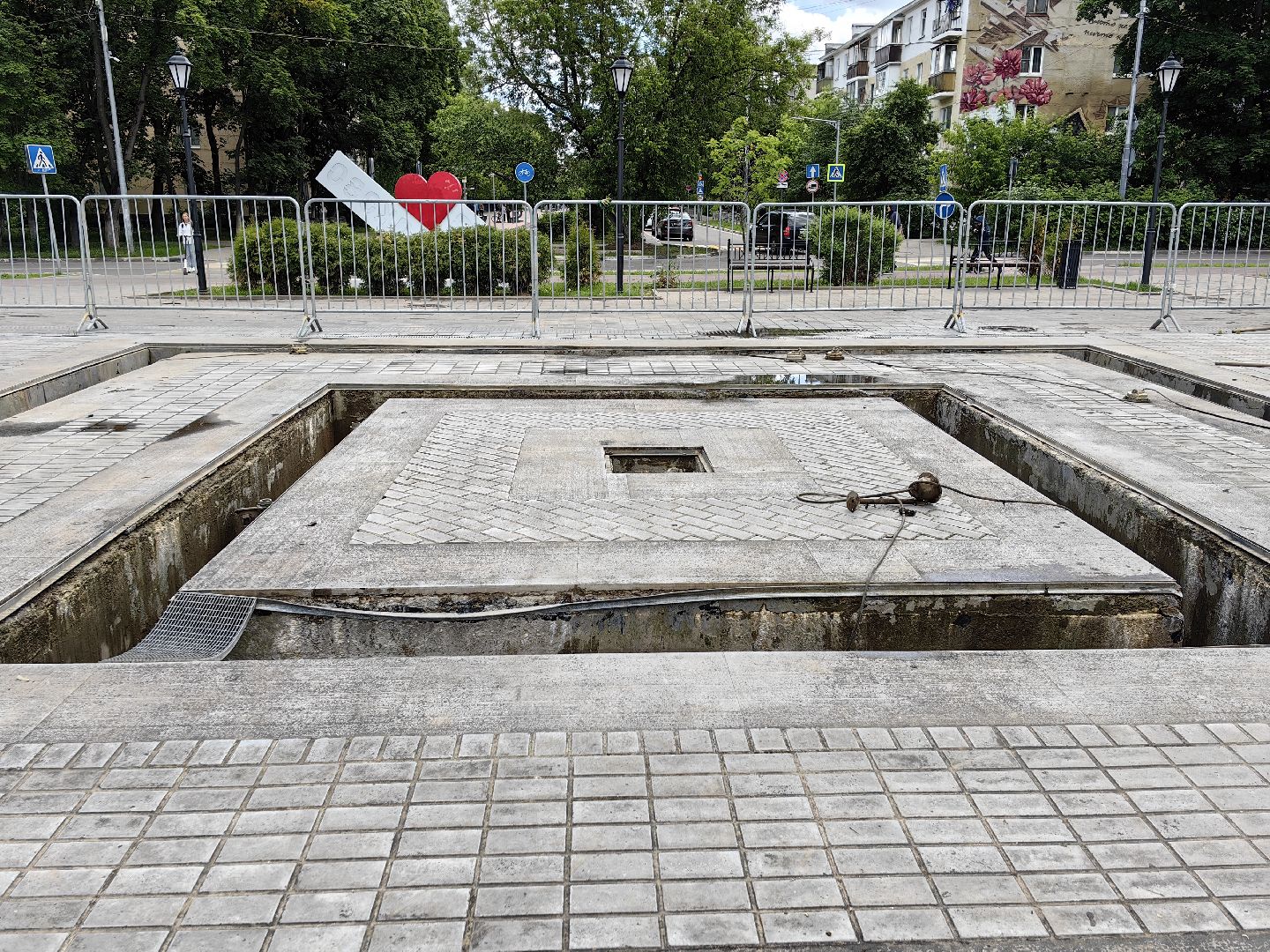 Фонтан, чаша, вода, благоустройство