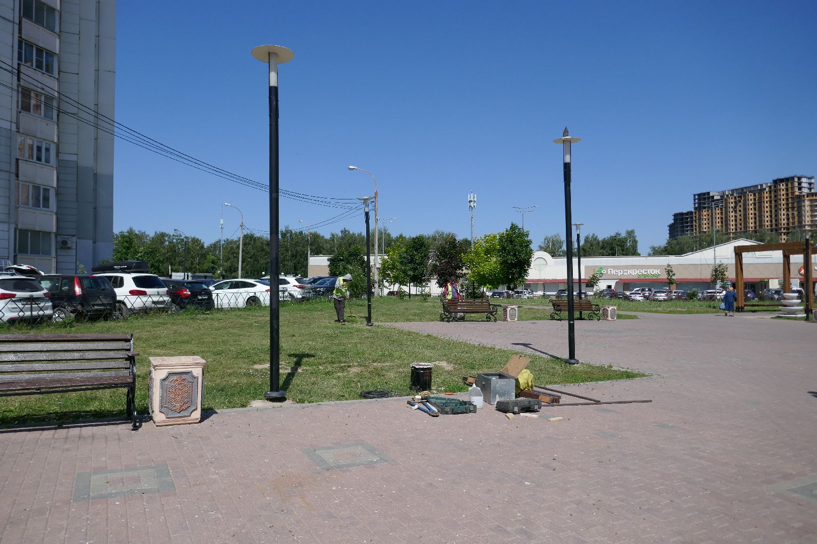 Подольск, благоустройство, коммунальщики, скамейки