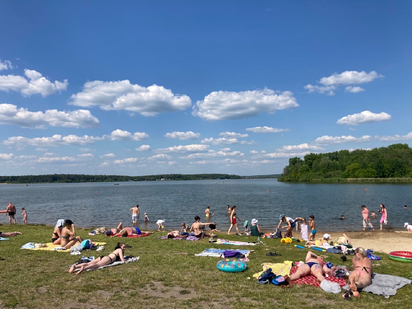 Солнечногорск, жара, отдых, озеро, Сенеж