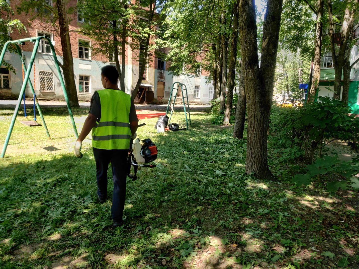 Красноармейск, Пушкинский, покос травы, содержание территорий, ГУСТ