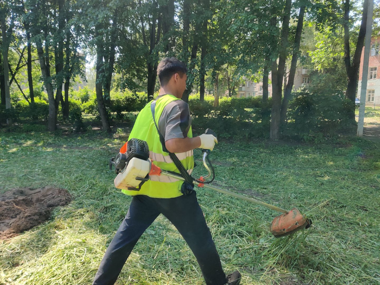 Красноармейск, Пушкинский, покос травы, содержание территорий, ГУСТ