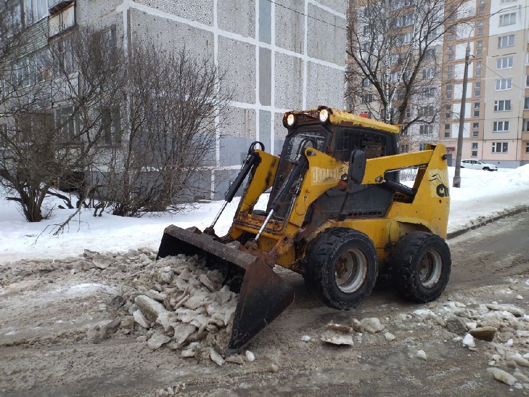 благоустройство, дороги, техника, наледь, снег, Лосино-Петровский
