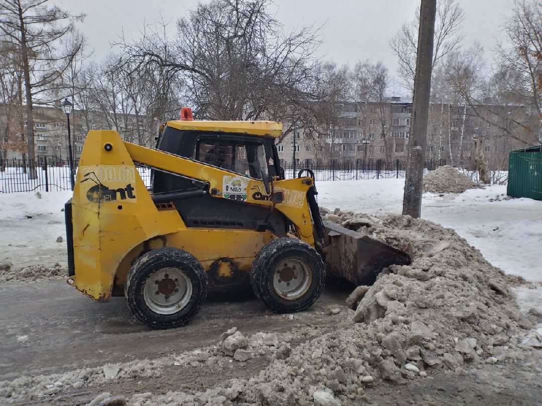 благоустройство, дороги, техника, наледь, снег, Лосино-Петровский