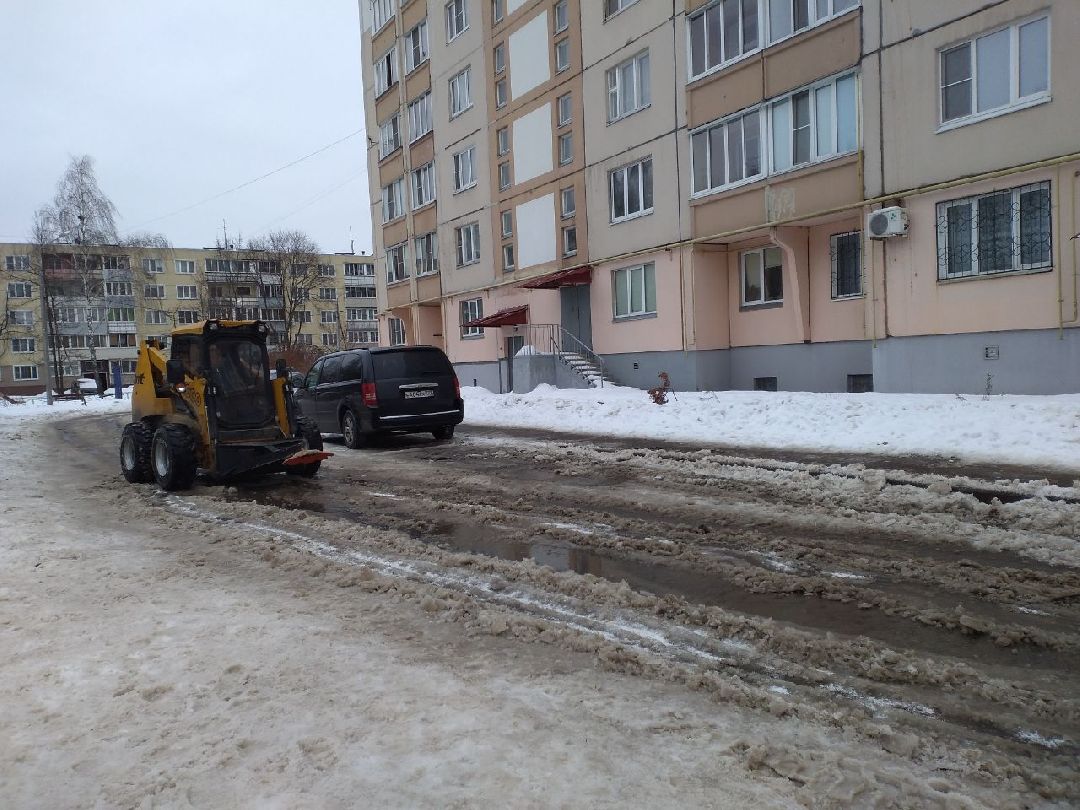 благоустройство, дороги, техника, наледь, снег, Лосино-Петровский