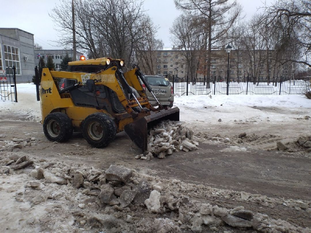 благоустройство, дороги, техника, наледь, снег, Лосино-Петровский