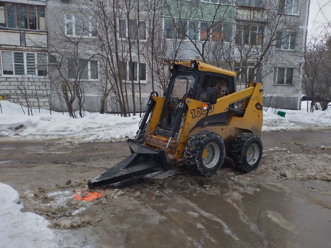 благоустройство, дороги, техника, наледь, снег, Лосино-Петровский